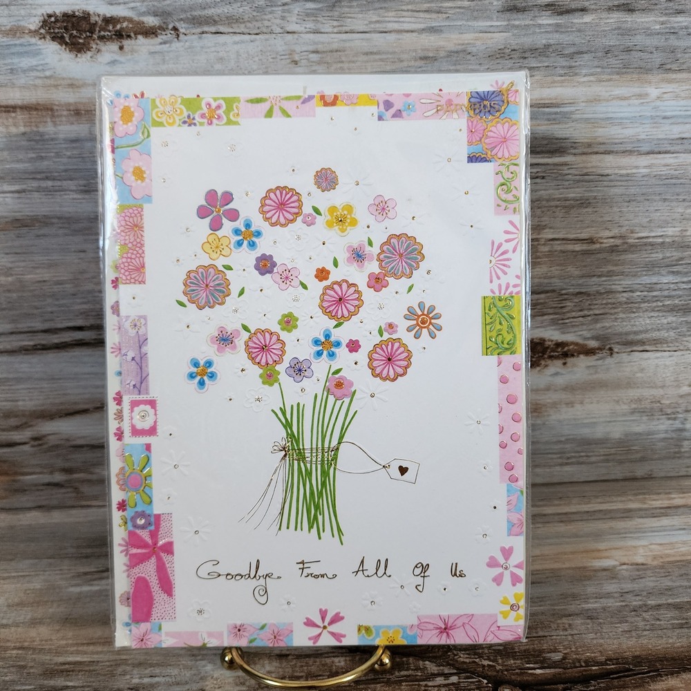 Papyrus Farewell Card Goodbye From All Of Us Turnowsky Floral Foil Embossed